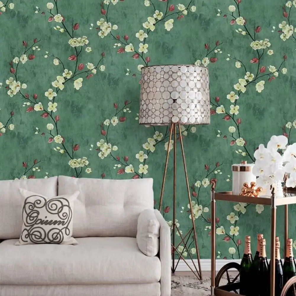 Flower Tree Peel and Stick Wallpaper Green Self Adhesive Contact Paper Removable Waterproof Contact Paper for Wall Home Decor