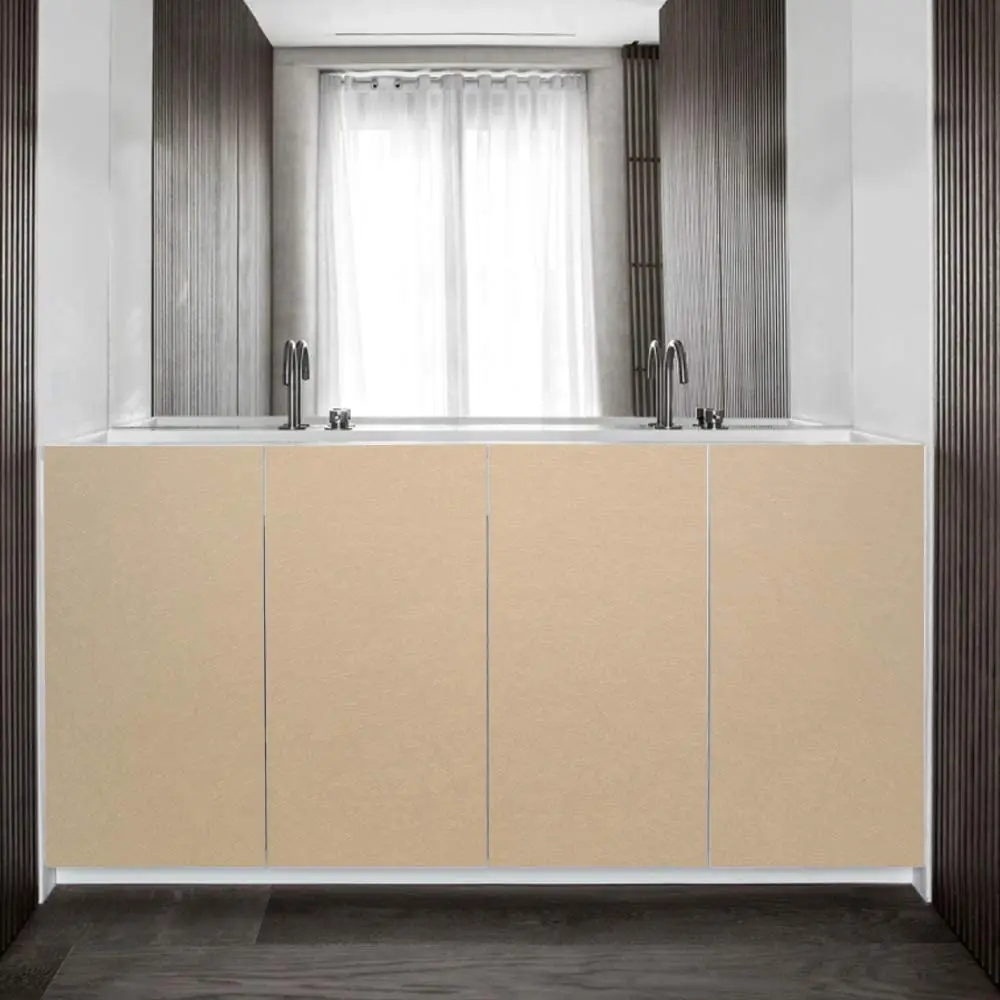 Beige Silk Wallpaper Embossed Self Adhesive Peel and Stick Wallpaper Removable Kitchen Wallpaper Vinyl Texture Wallpaper Cabinet