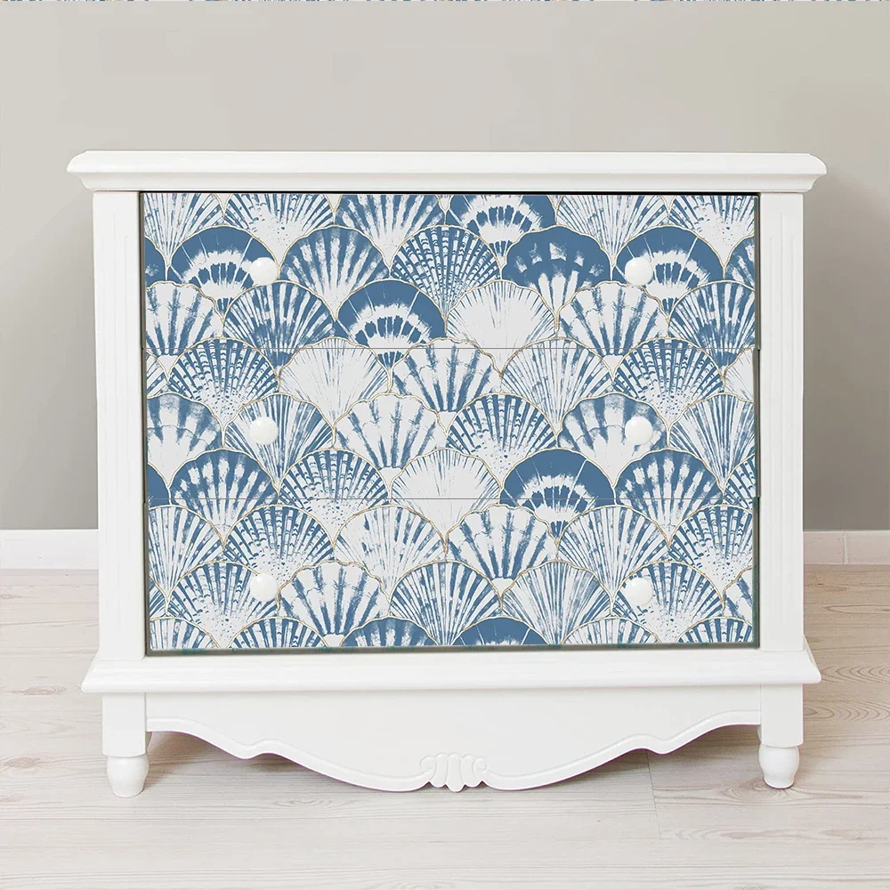 Peel and Stick Wallpaper Diy Self-Adhesive Home Furniture Renovation Sticker Fan-Shaped Shell Background Kitchen Contact Paper