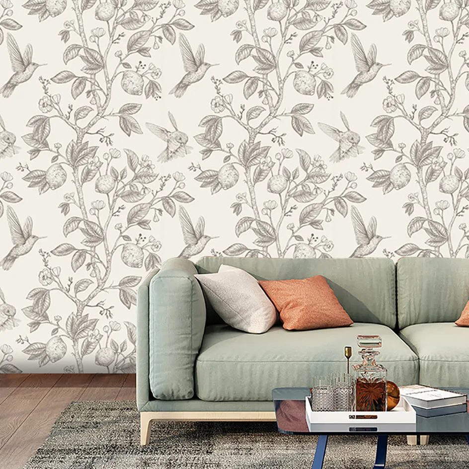 Ink Birds Vinyl Wall Decoration Self Adhesive Wallpaper for Bedroom Cabin Removable Woodpecker/Roses Peel and Stick Wall Sticker