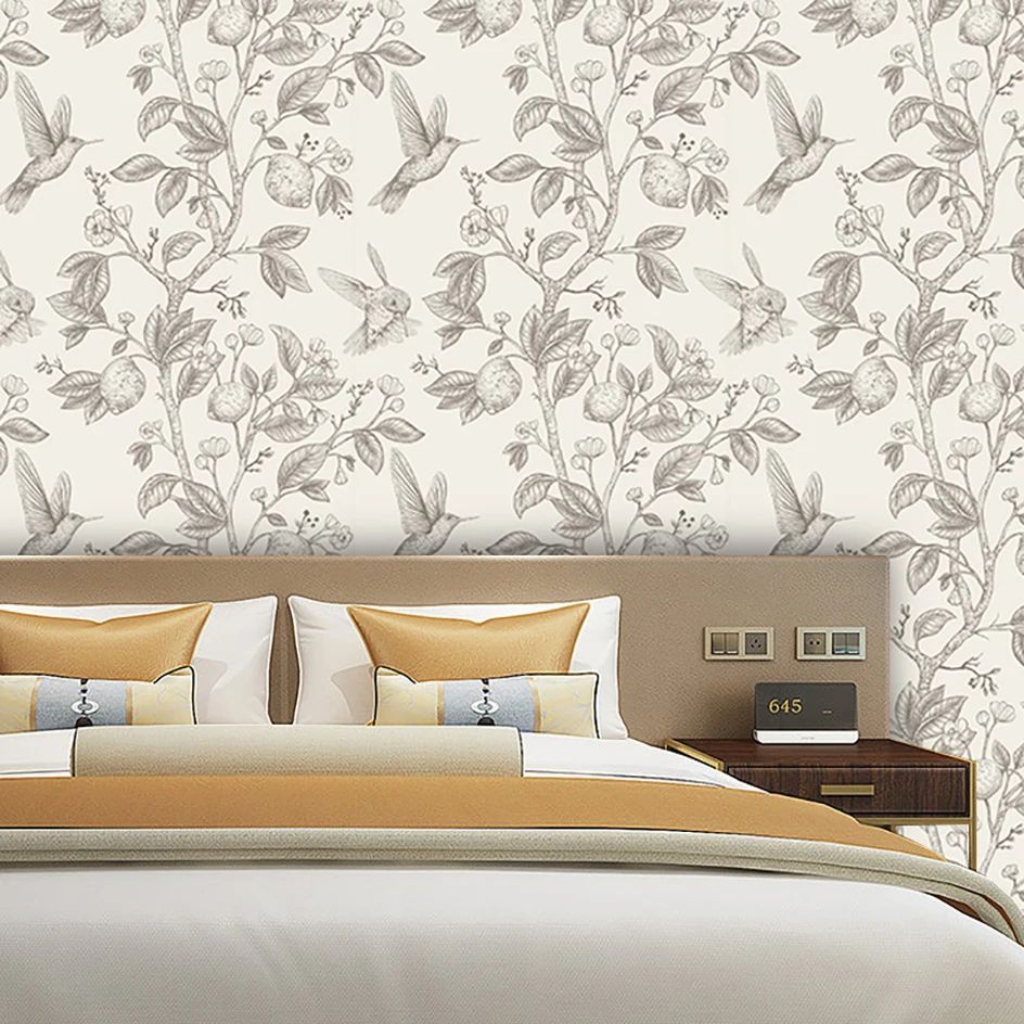 Ink Birds Vinyl Wall Decoration Self Adhesive Wallpaper for Bedroom Cabin Removable Woodpecker/Roses Peel and Stick Wall Sticker