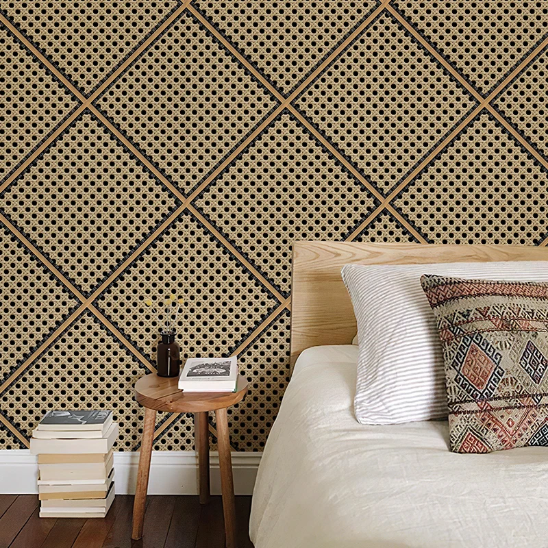 3d Rattan Wallpaper Home Decor Peel And Stick Vinyl Plaid Self Adhesive Wallpapers Furniture Cabinet Sticker Self Adhesive Paper