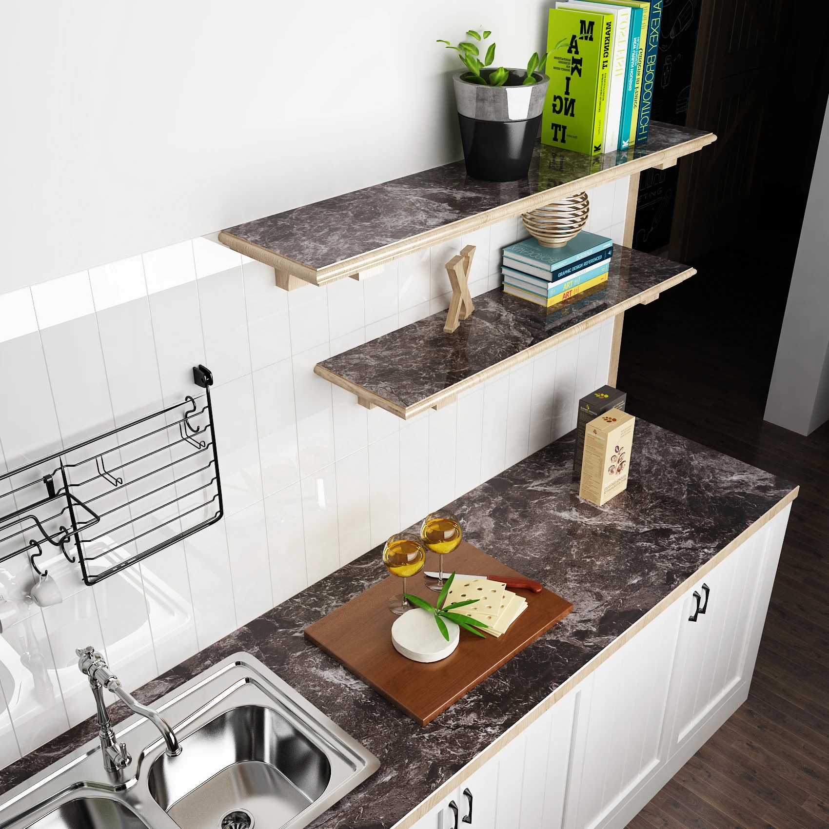 Marble Vinyl Wallpaper for Walls In Rolls Waterproof Wall Stickers Bathroom Table Kitchen Adhesive Sticker for Furniture Decor