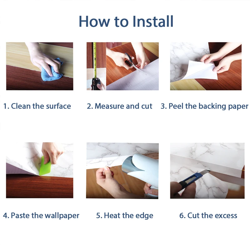 Marble Vinyl Wallpaper for Walls In Rolls Waterproof Wall Stickers Bathroom Table Kitchen Adhesive Sticker for Furniture Decor