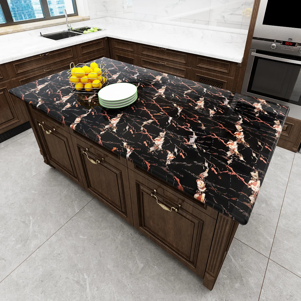 Marble Vinyl Wallpaper for Walls In Rolls Waterproof Wall Stickers Bathroom Table Kitchen Adhesive Sticker for Furniture Decor