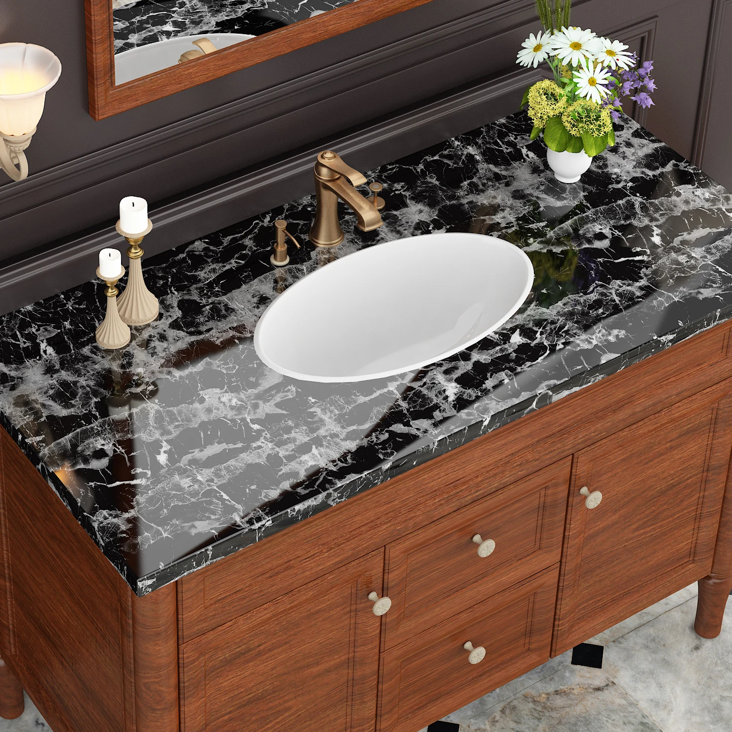 Marble Vinyl Wallpaper for Walls In Rolls Waterproof Wall Stickers Bathroom Table Kitchen Adhesive Sticker for Furniture Decor