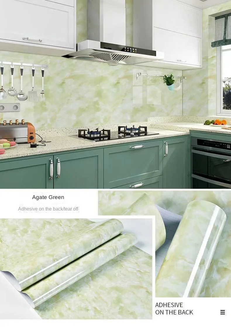 Marble Vinyl Wallpaper for Walls In Rolls Waterproof Wall Stickers Bathroom Table Kitchen Adhesive Sticker for Furniture Decor