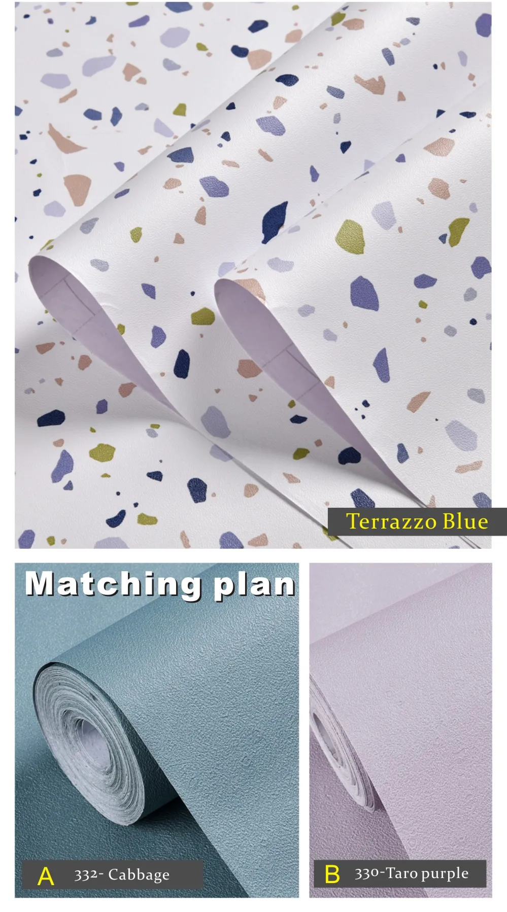 Terrazzo PVC Waterproof Self Adhesive Wallpaper for Bedroom Wall Living Room Decor Vinyl Furniture Refurbishment Contact Paper
